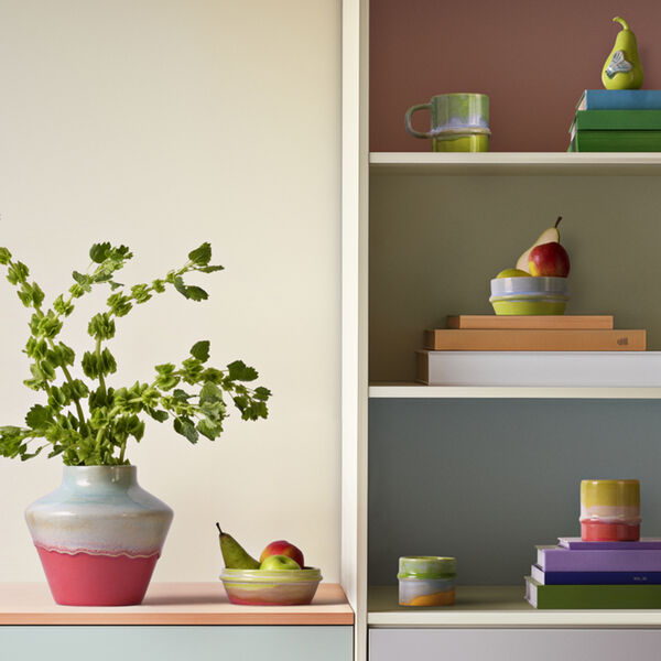 Poppery krus, yellow/apple green/pink, Kähler