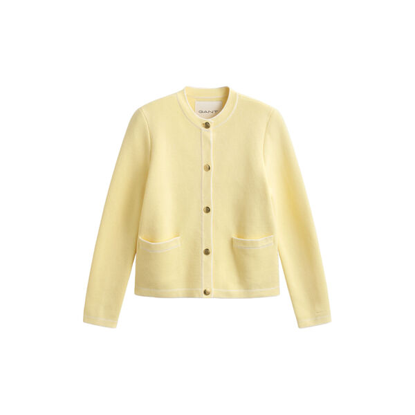 COTTON KNIT JACKET, vanilla yellow, Gant