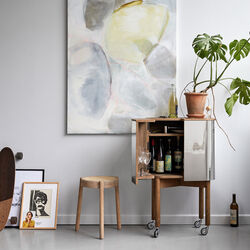 Loud bar cabinet, smoked oak w/alu front, Northern