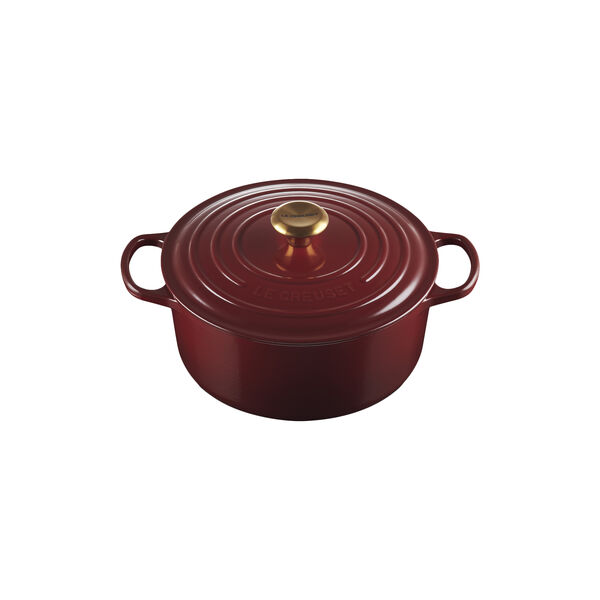 Signature st&oslash;pejern rund gryte &Oslash; 26 cm, garnet, Le Creuset
