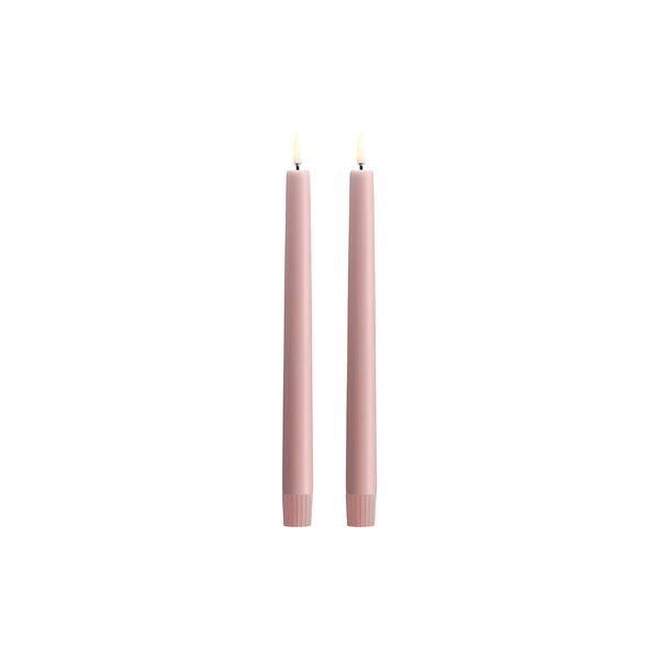 LED taper candle smooth 2-pack, rose powder, Uyuni Lighting