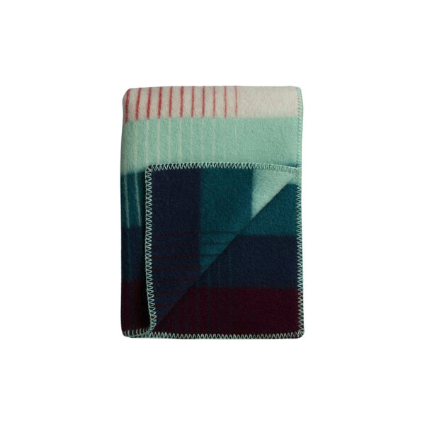 Åsmund Gradient Pledd, Red/Turquoise, Røros Tweed