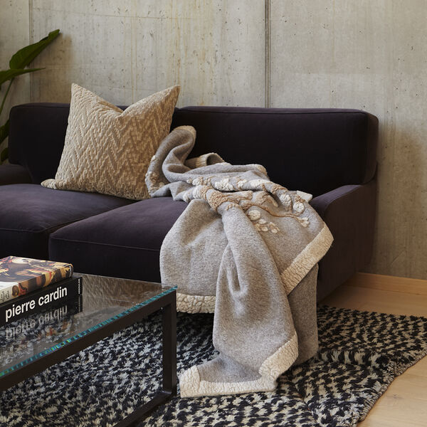 Rensdyr pledd - kort ull, brun/beige, Frati Home