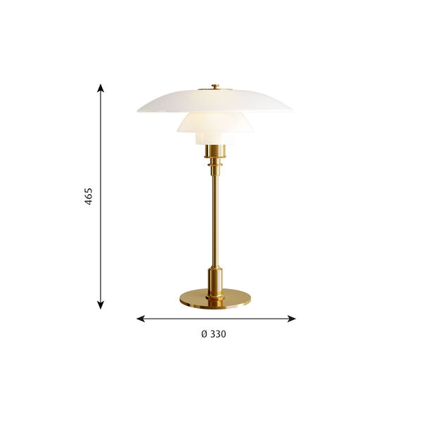 PH 3½-2½ Bordlampe, messing PH 3½-2½ Bordlampe, messing, Louis Poulsen