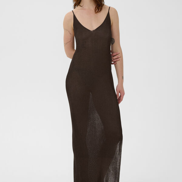 GZsilvi singlet dress, deep brown metallic, Gestuz