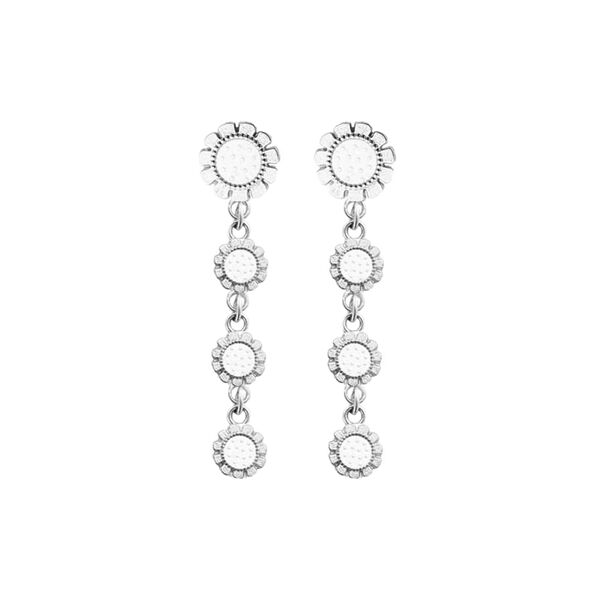 Bloom øredobber 4-blomster, hvit, Th. Marthinsen