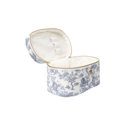 Velvet Vanity Bag Small, country blue savannah pattern, DARK department