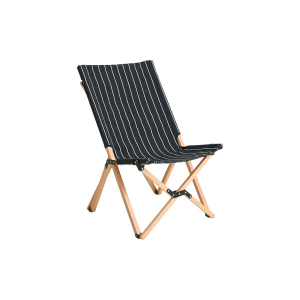 Outdoor Market Folding Chair, black with beige stripe, HAY