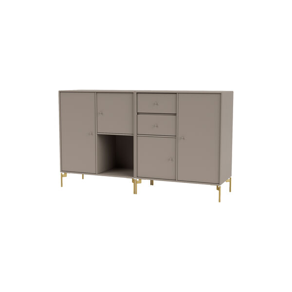 COUPLE Sideboard with Brass Legs, 141 truffle, Montana Furniture