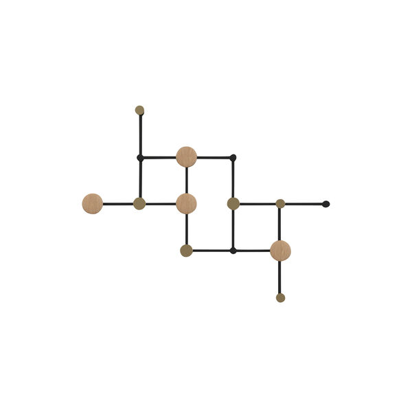 X•TEND knaggrekke, sort/eik, LoCa