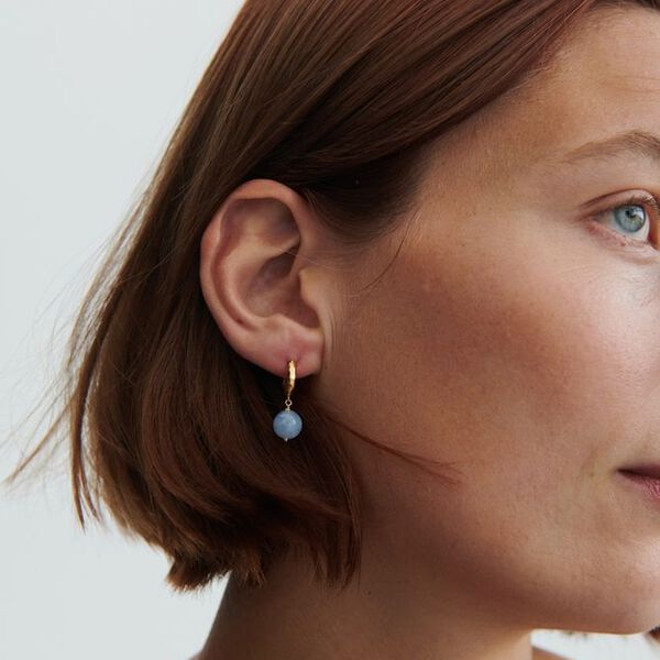 Blue&nbsp;Sky&nbsp;&oslash;reringer, gold plated, Pernille Corydon Jewellery