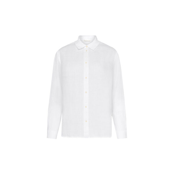Loose linen long sleeved shirt - GOTS/Vegan, bright white Loose linen long sleeved shirt - GOTS/Vegan, bright white, KnowledgeCotton Apparel