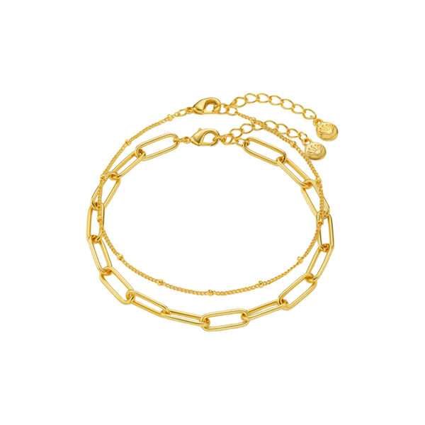 ChainLink & Satellite Bracelet, pale gold, Orelia