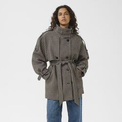 GZavic midi HT jacket, brown/green houndstooth, Gestuz