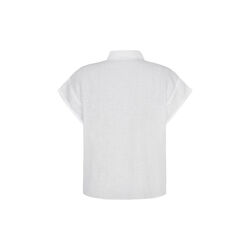 ASTER fold up short sleeve linen shirt - GOTS/Vegan, bright white, KnowledgeCotton Apparel 
