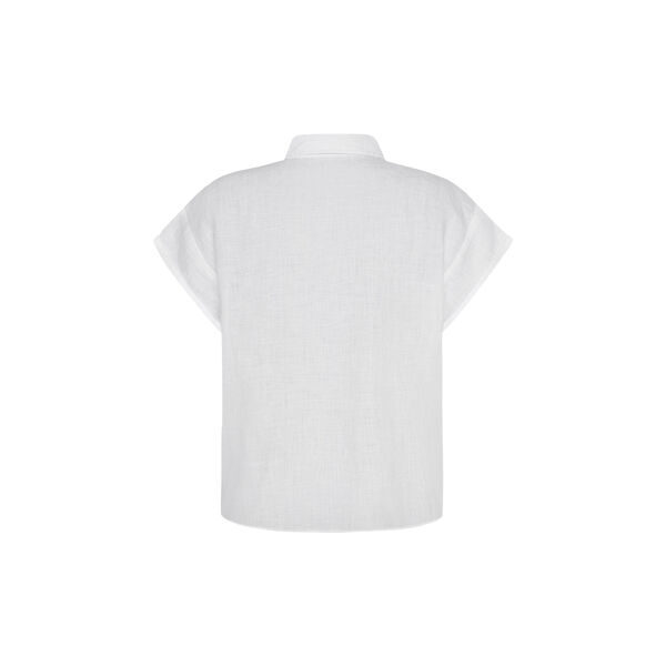 ASTER fold up short sleeve linen shirt - GOTS/Vegan, bright white ASTER fold up short sleeve linen shirt - GOTS/Vegan, bright white, KnowledgeCotton Apparel