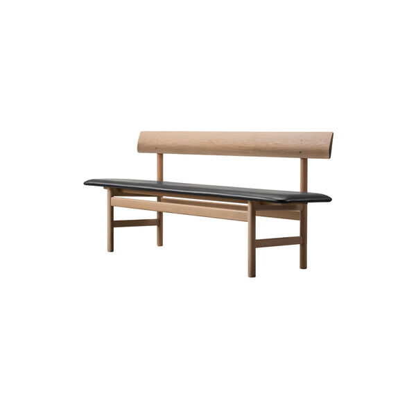 3171 The Mogensen Bench benk, oljet eik/omni black 301, Fredericia Furniture