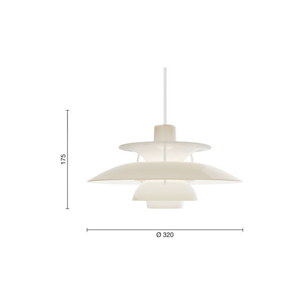 PH 5 320 Opal pendel, opal beige, Louis Poulsen