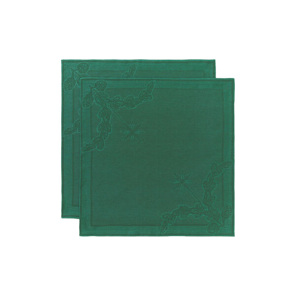 Stjerne Riflet Juleserviett 2 stk., gr&oslash;nn, Royal Copenhagen