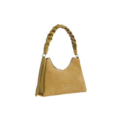 Boheme Suede Bimaterial Handbag, seagrass/sandshell, Coccinelle