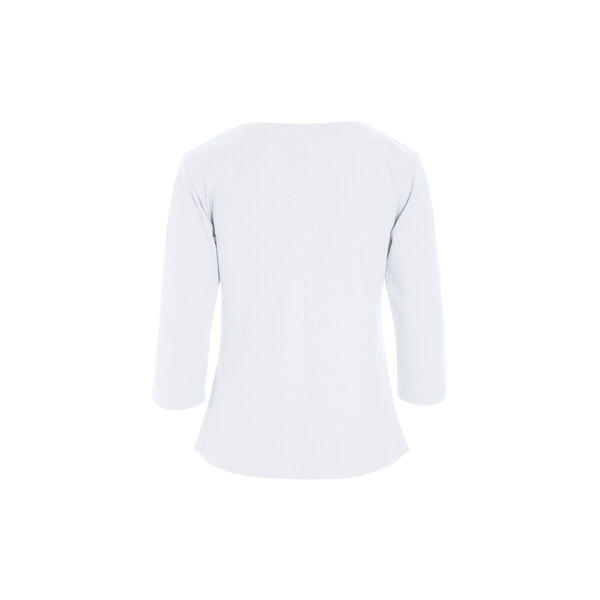 Naibu rib Blouse with 3/4 sleeves, white, BITTE KAI RAND