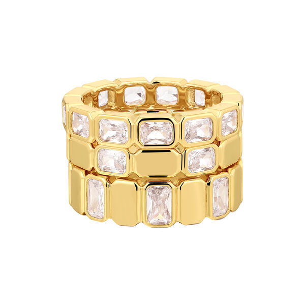 The Bianca Bezel ring sett, gull, Luv Aj