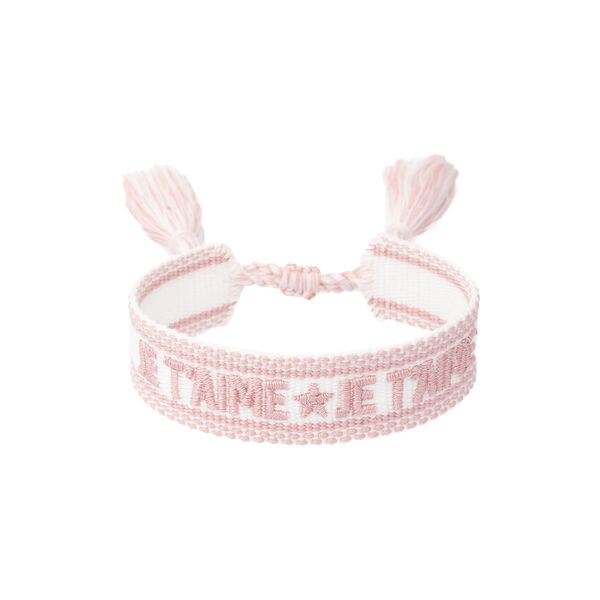Woven Friendship armb&aring;nd, je t'aime white w/light rose, DARK department