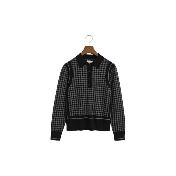 Houndstooth Jacquard Polo, black, Gant