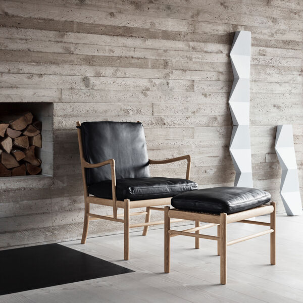 OW149F Colonial skammel, sort, Carl Hansen & S&oslash;n