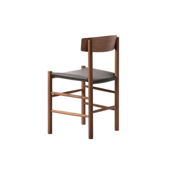 J39 Mogensen stol med polstret sete, oljet valn&oslash;tt/Omni 377 dark brown, Fredericia Furniture