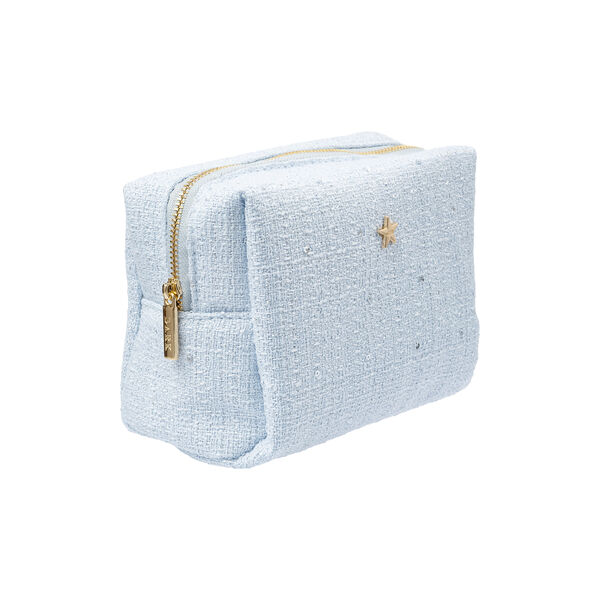 Tweed Make-Up Pouch Small, cool baby blue, DARK department