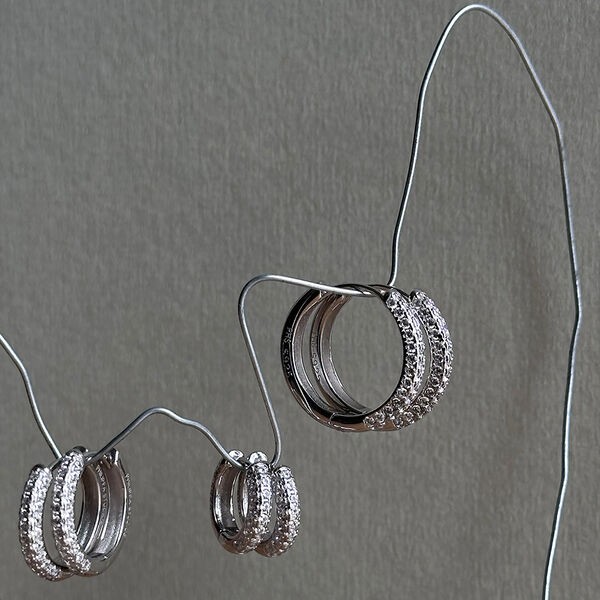Classic Pave Hoops, Philippa Studios