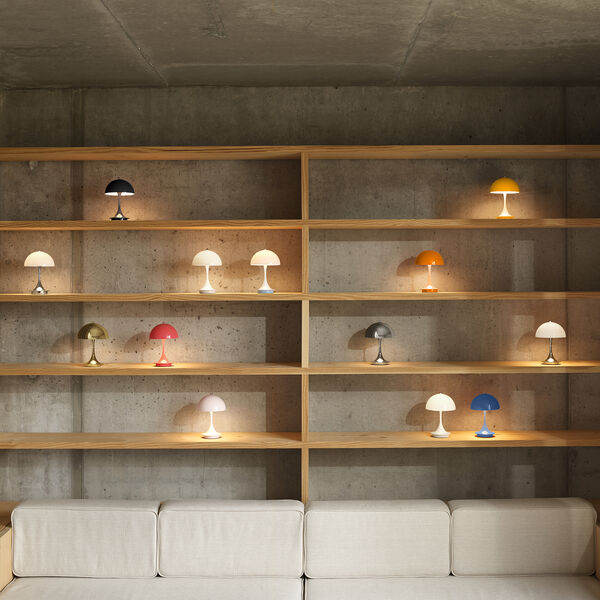 Panthella 160 Portable Table Lamp, brass metallised, Louis Poulsen