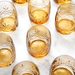 Crispy Aqua glass 2 stk., citrine, Frederik Bagger