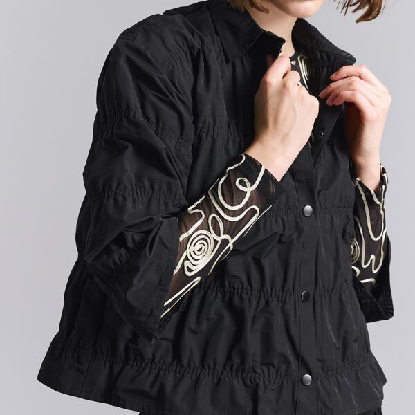 Fukkura poplin jacket with elastic, black, BITTE KAI RAND