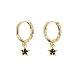 Elvira - Crystal Star Hoop &oslash;reringer, gull, timi of Sweden