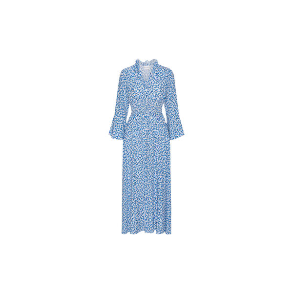 Sally Long Dress, blue white flowers, Americandreams