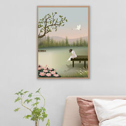 JENTE P&Aring; BROEN Plakat, ViSSEVASSE