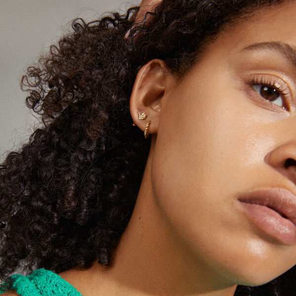 EMANUELLE Resirkulerte &oslash;reringer 3-i-1 sett, gold, Pilgrim