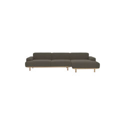 Reason 2-seter sofa med sjeselong, Crush 040, Bruunmunch Furniture