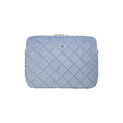 Faux Fur Quilted Mac Cover, cool blue, DARK department