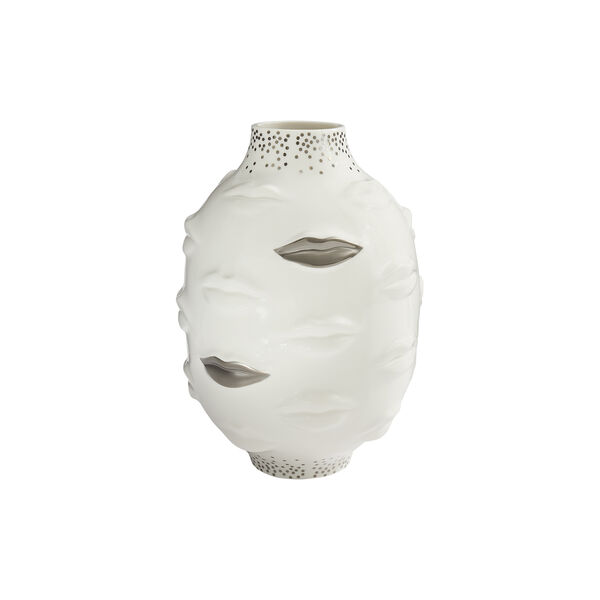 Sparkling Round Gala vase , white/silver, Jonathan Adler