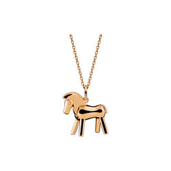 Hesten i 18 karat forgylt s&oslash;lv med kjede, Kay Bojesen Jewelry