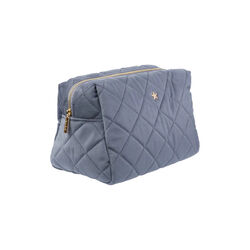 Velvet Square Quilted Make-Up Pouch Large, grisalle blue, DARK department