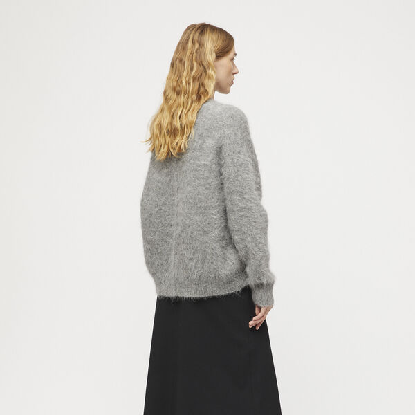 Mountain Oversized Furry jumper, grey melange, FWSS