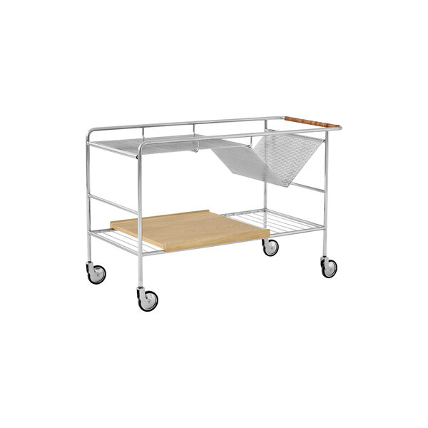 Alima NDS1 trolley, chrome/oak, &Tradition