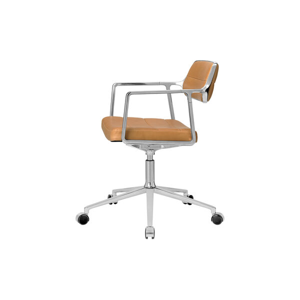 VIPP453 Swivel+ Chair with Castors, camel/polished aluminium VIPP453 Swivel+ Chair with Castors, camel/polished aluminium, Vipp