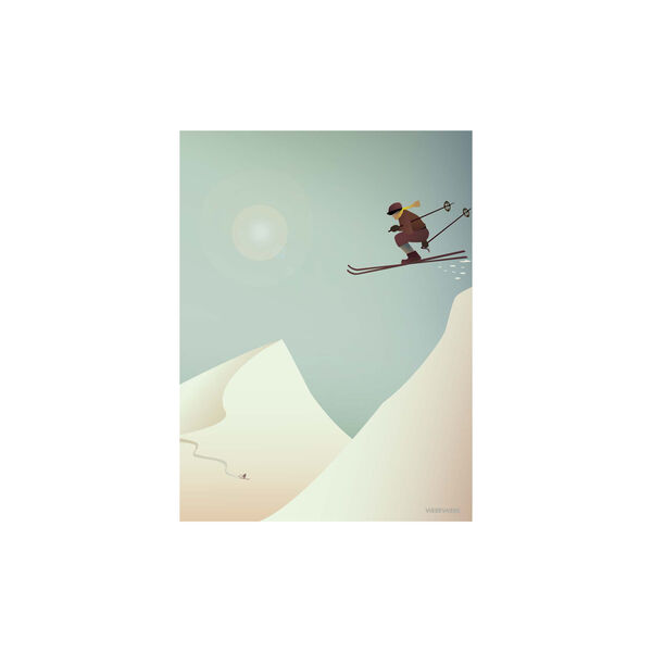 Skiing plakat, 40x30 cm, ViSSEVASSE