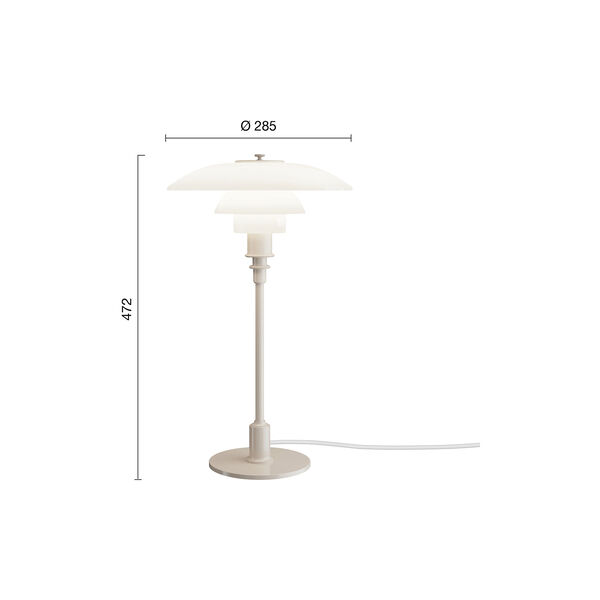 PH 3/2 Bordlampe, glossy beige, Louis Poulsen