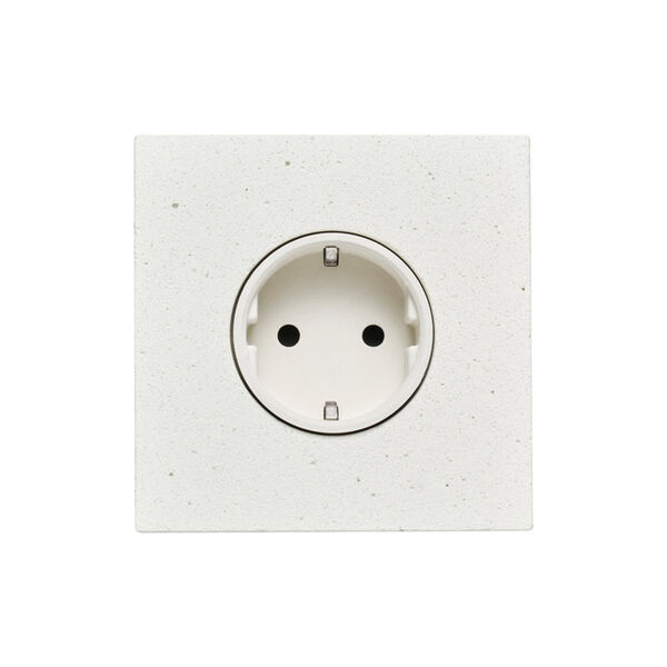 KLOSS Stikkontakt 2 pk Kvadrat, hvit betong, Kjaer + Loege